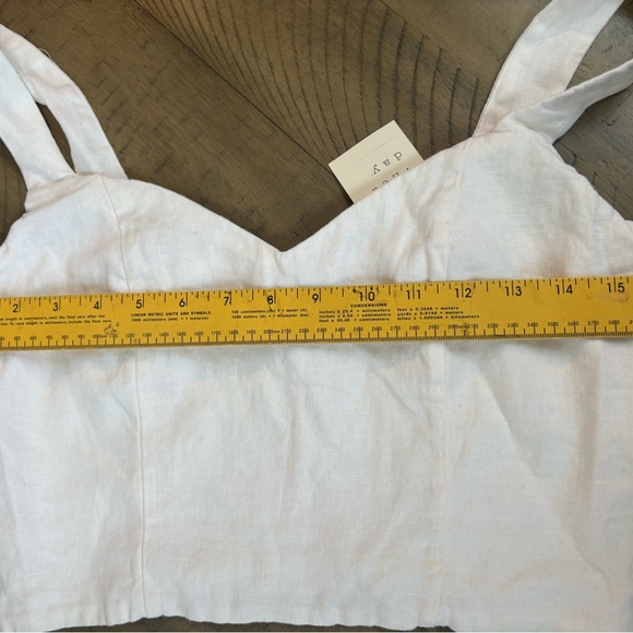 a new day White Smocked S Top corset, elastic back NWT - Picture 3 of 6